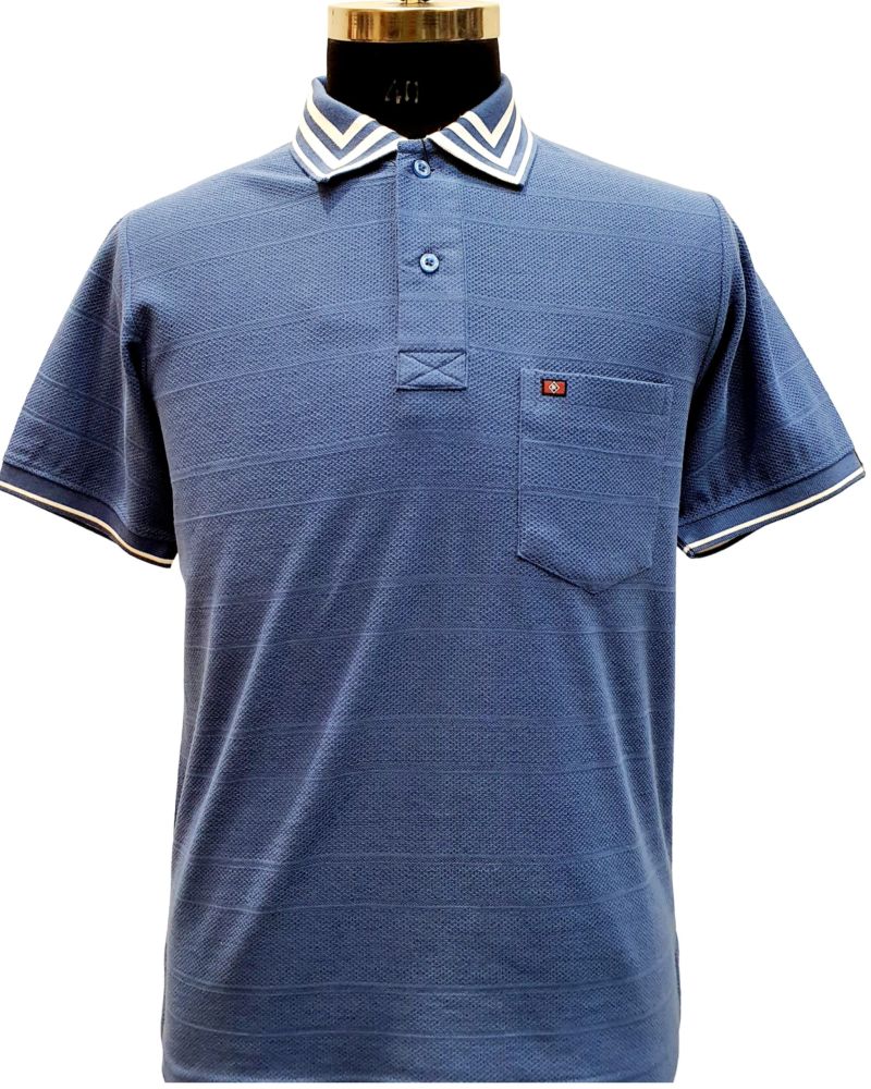 Jquard Solid Polo with Collar Detailing