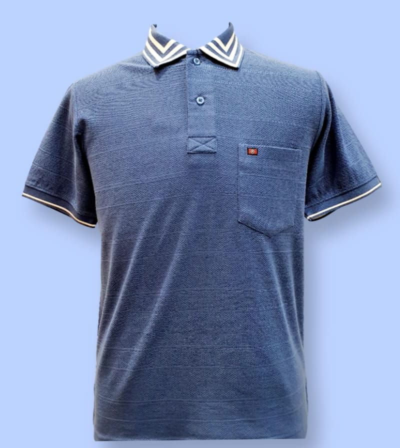 Jquard Solid Polo with Collar Detailing
